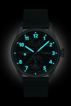 Preview: Bauhaus Aviation Herrenuhr Automatik mit Gangreserveanzeige und Lederarmband